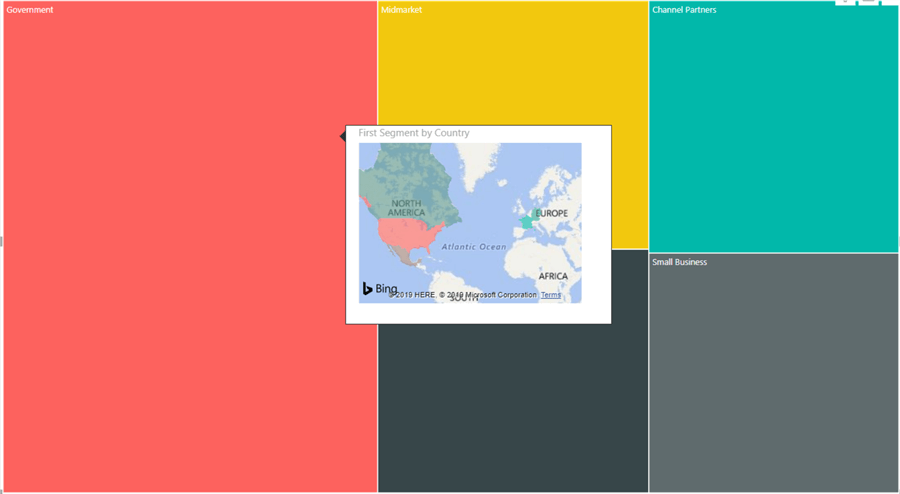 This image shows once configured correctly, how reporting tooltip will appear on hover of each segment.