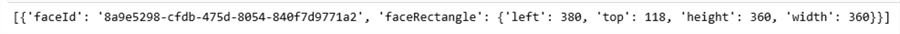 Face ID result from running python script