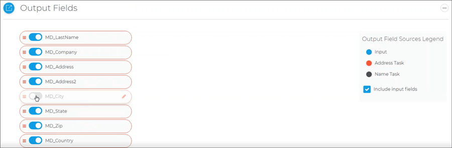 Review Output Fields in Unison