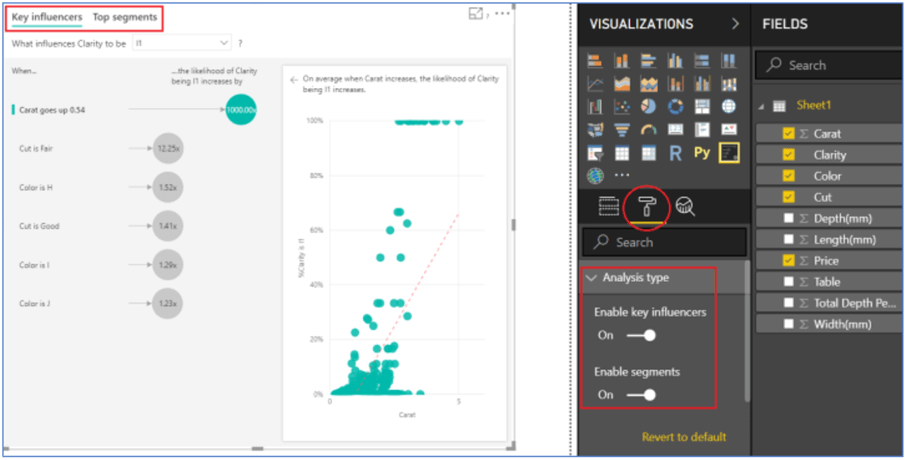 Enable/Disable views in Key influencers visual in Power BI Desktop.
