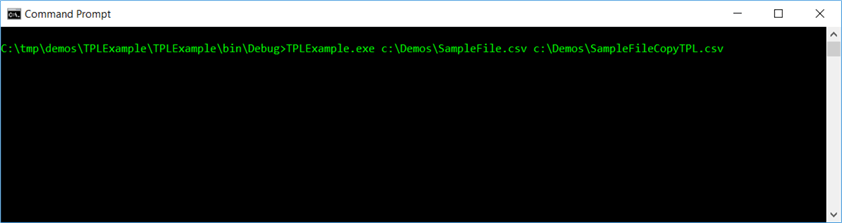 Executing our .NET Console App.