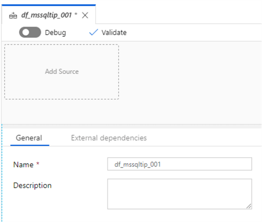 Name Dataflow in Azure Data Factory