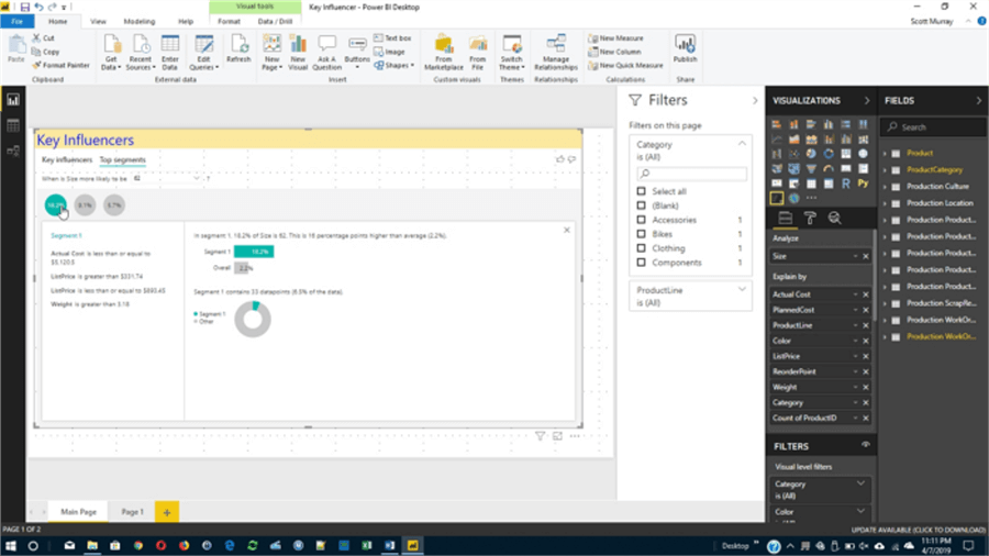 Top segment detail in Power BI