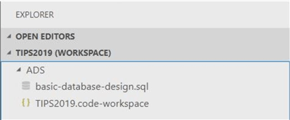 Azure Data Studio - Install Program - Explorer Pane - This pane list any of the files listed in the workspace folder. Only one main folder can be associated with a workspace.