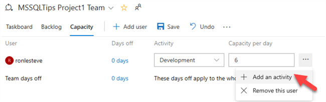 MSSQLTip11_AzureBoardsCapacity2 Steps for adding additional activities