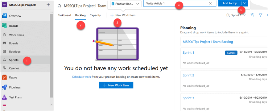 MSSQLTip11_NewWorkItem Steps for adding new work items