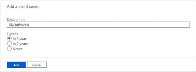 A subscription and expiration is required for a new secret.