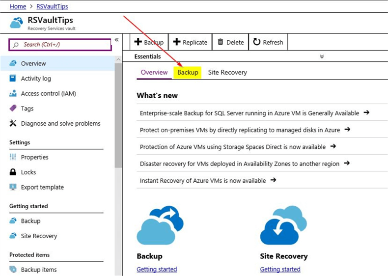 Azure Recovery Services Vault