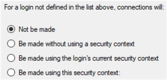 This screenshot shows the 4 radio button options available as described in the table below.