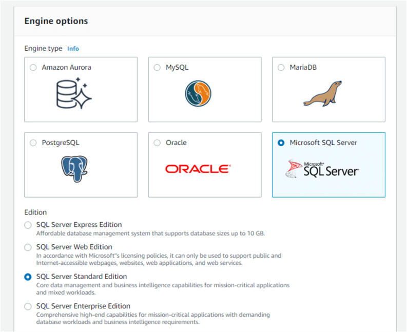 AWS RDS - SQL Server Standard Edition