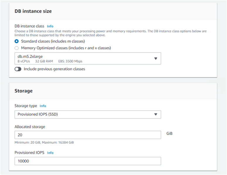 AWS RDS - Large SQL Server DB Instance Size