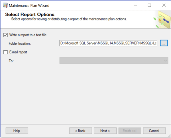 select report options