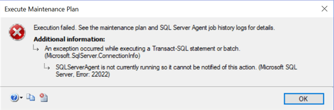 execute maintenance plan