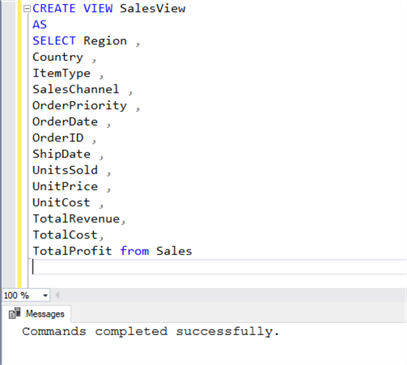 Create View Script