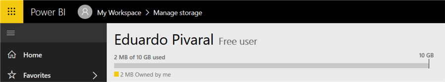 Power BI Service page