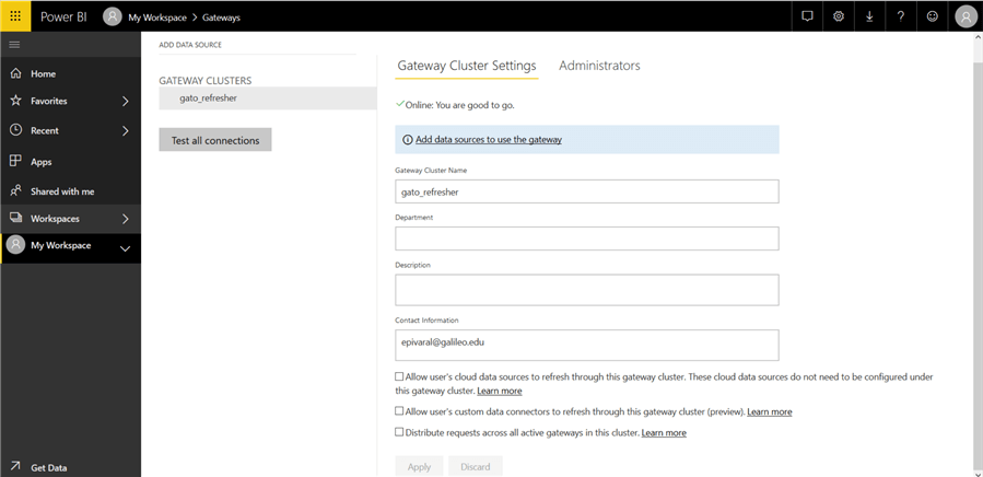 Add datasource to gateway