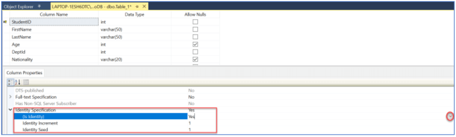 How to create a table using SQL Server Management Studio