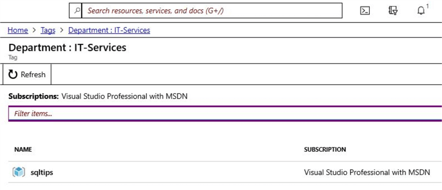 azure resource tag details