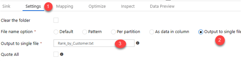 MSSQLTip14_DataFlowsinksettings2 add sink schema modifier settings output file.