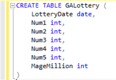 create table