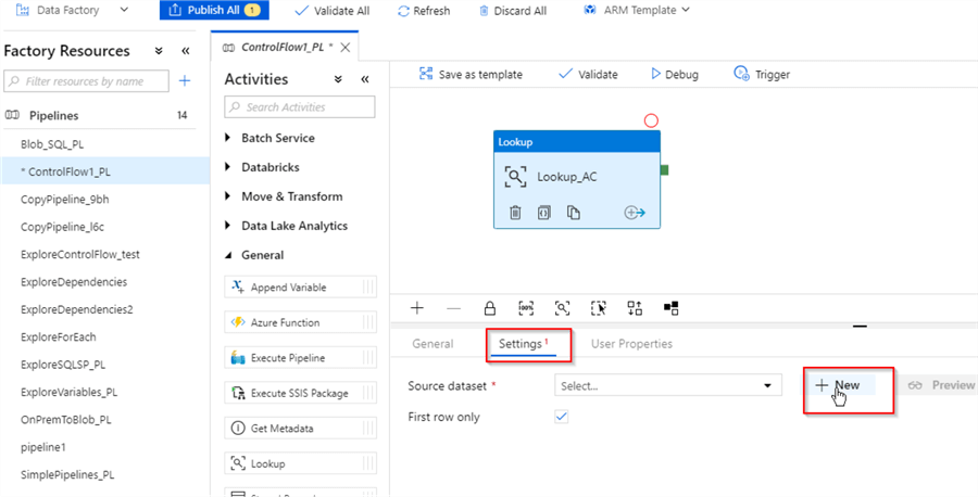 Azure Data Factory Lookup Activity Example