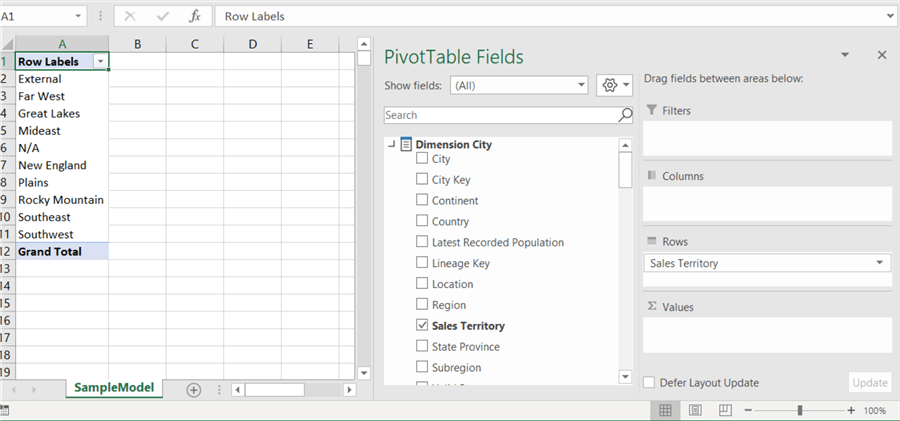 analyze in excel pivottable