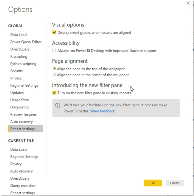 Global Option for Turning on Filter