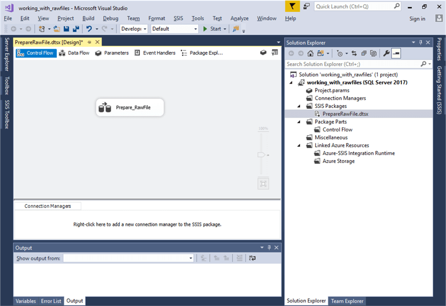 Configure Data flow task and renamed to it