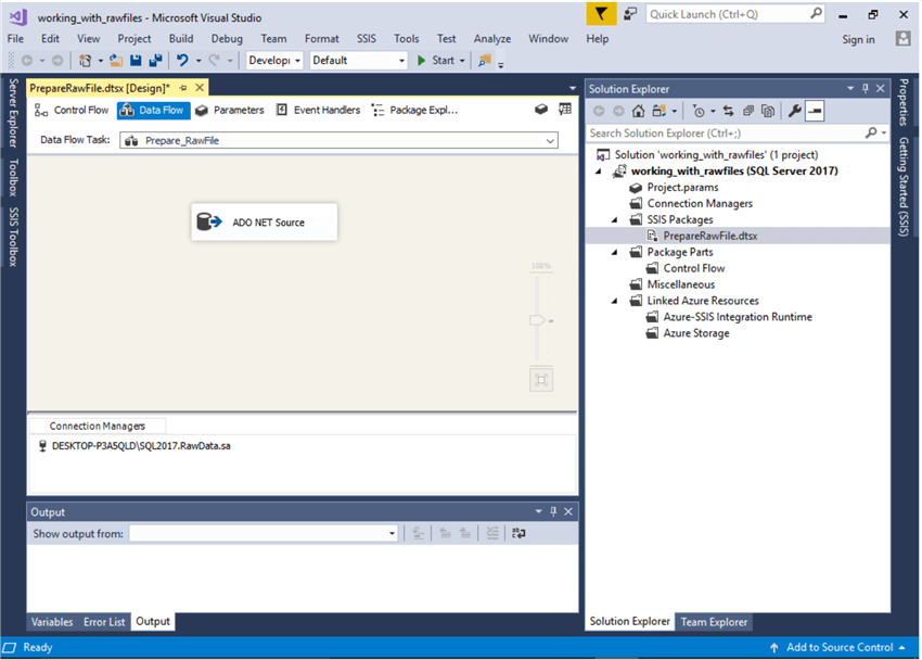 Configure ADO.Net Connection manager