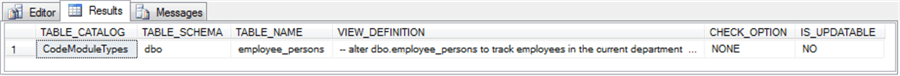 query results
