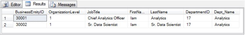 query results