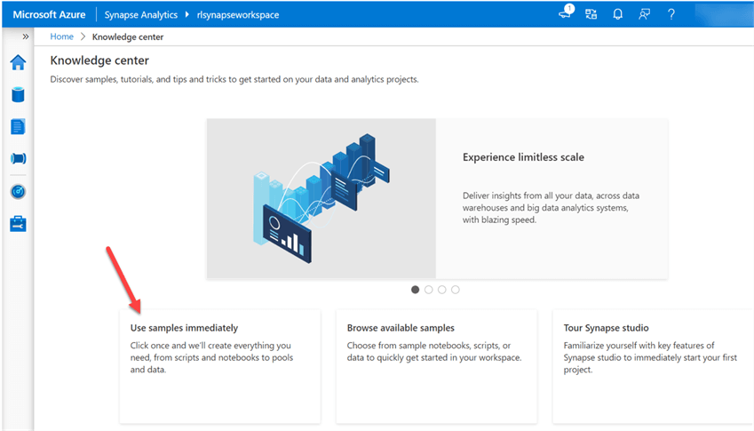 SynapseSamples Use samples from Knowledge Center