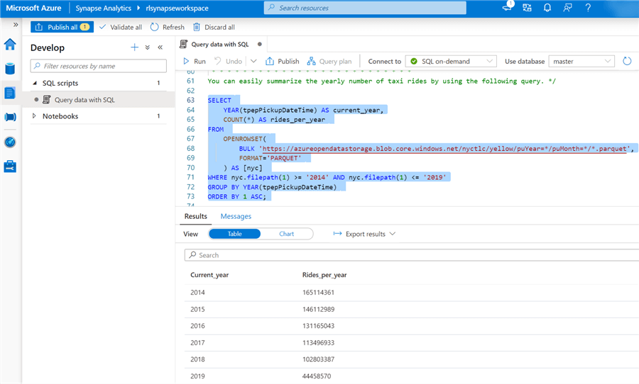 SampleQuery2 More complex query of Data Lake