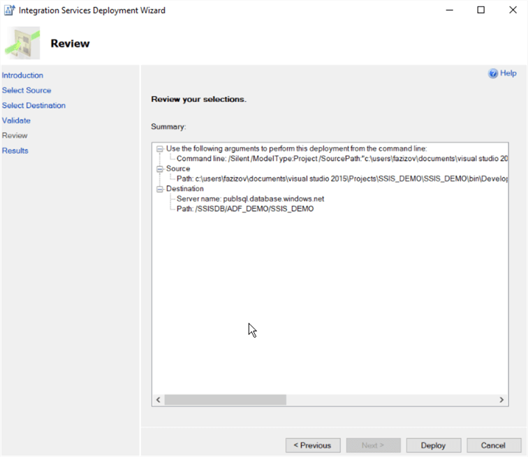 package deployment wizard