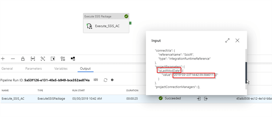 execute ssis package