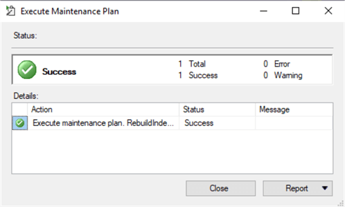 maintenance plan run