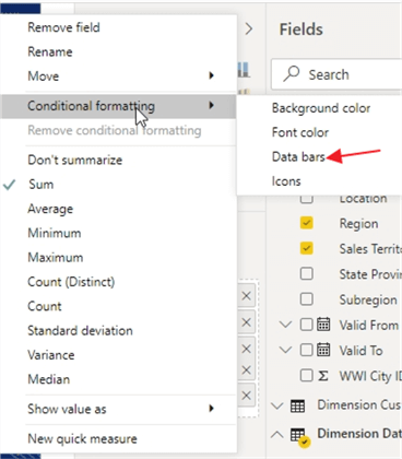 Conditional formatting Data Bar Option 2