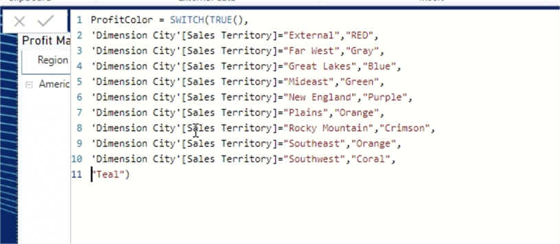 Color Column Switch function