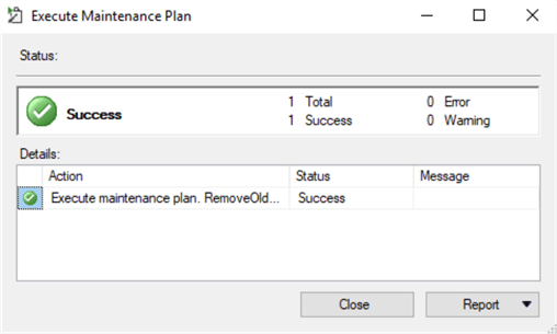 execute maintenance plan