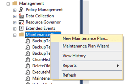 new maintenance plan