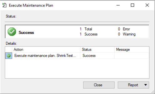 execute maintenance plan