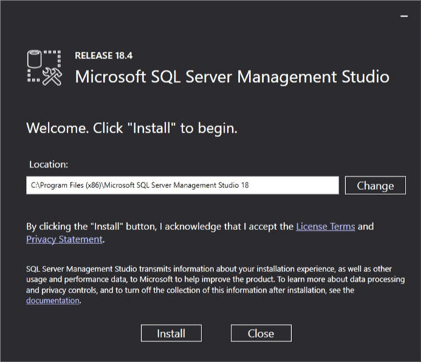 install ssms