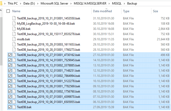 backup files