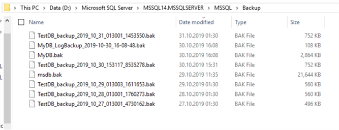backup files