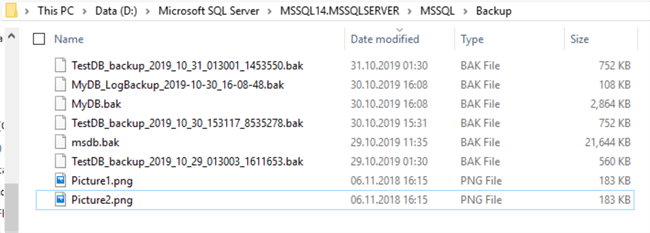 backup files