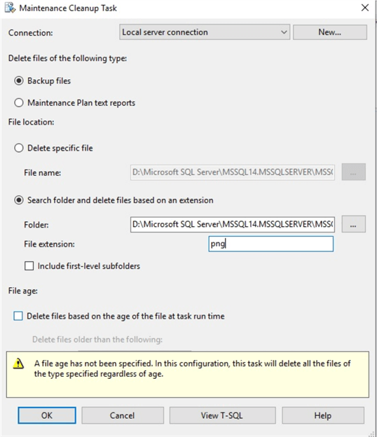 maintenance plan cleanup task