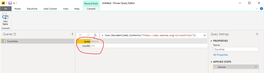 power query meta data