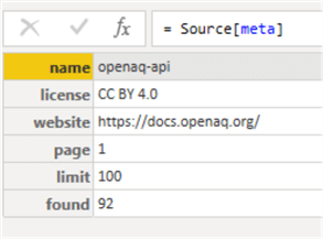 power query meta data