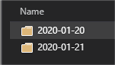 MetadataDateFolder Image to show that metadata>date folder is created.