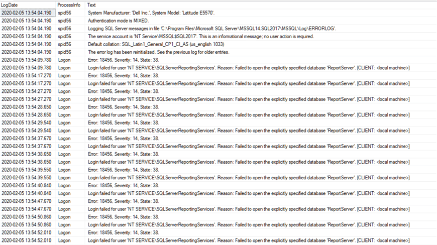 SQL Server errorlog